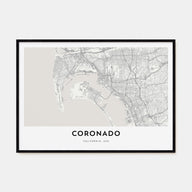 Coronado Map Landscape Poster
