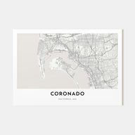 Coronado Map Landscape Poster
