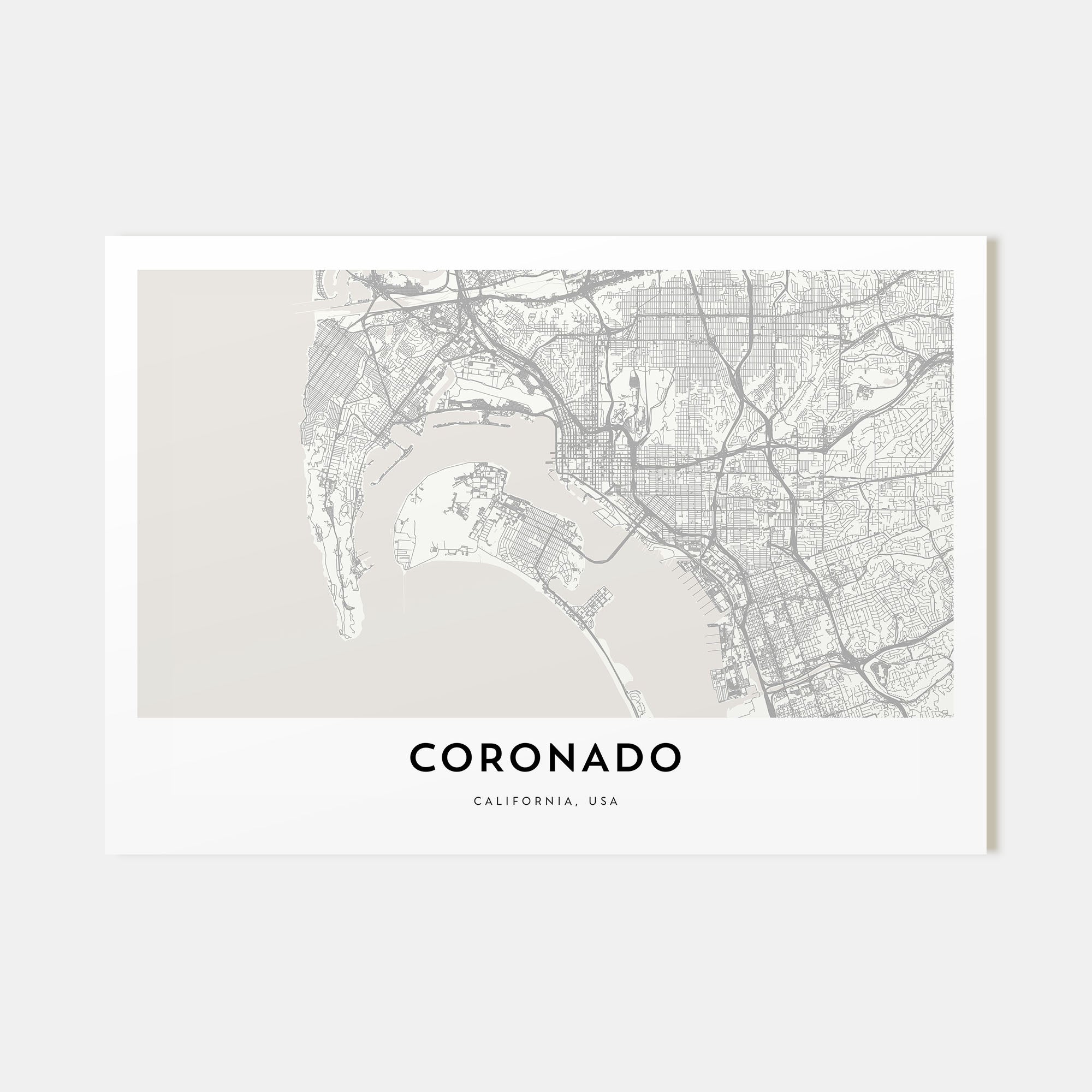 Coronado Map Landscape Poster
