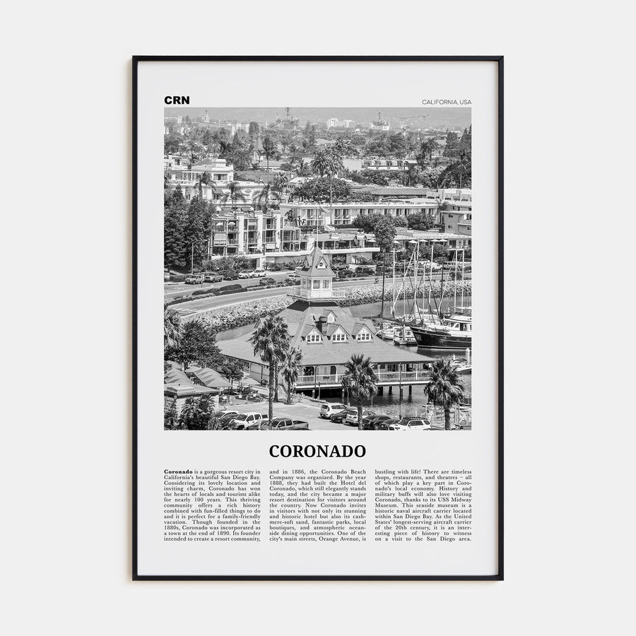 Coronado Travel B&W Poster