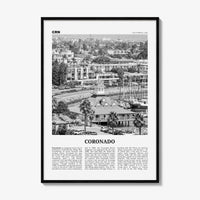 Coronado Print Black and White, Coronado Wall Art, Coronado Poster, Coronado Photo, Coronado, California, USA, United States, North America
