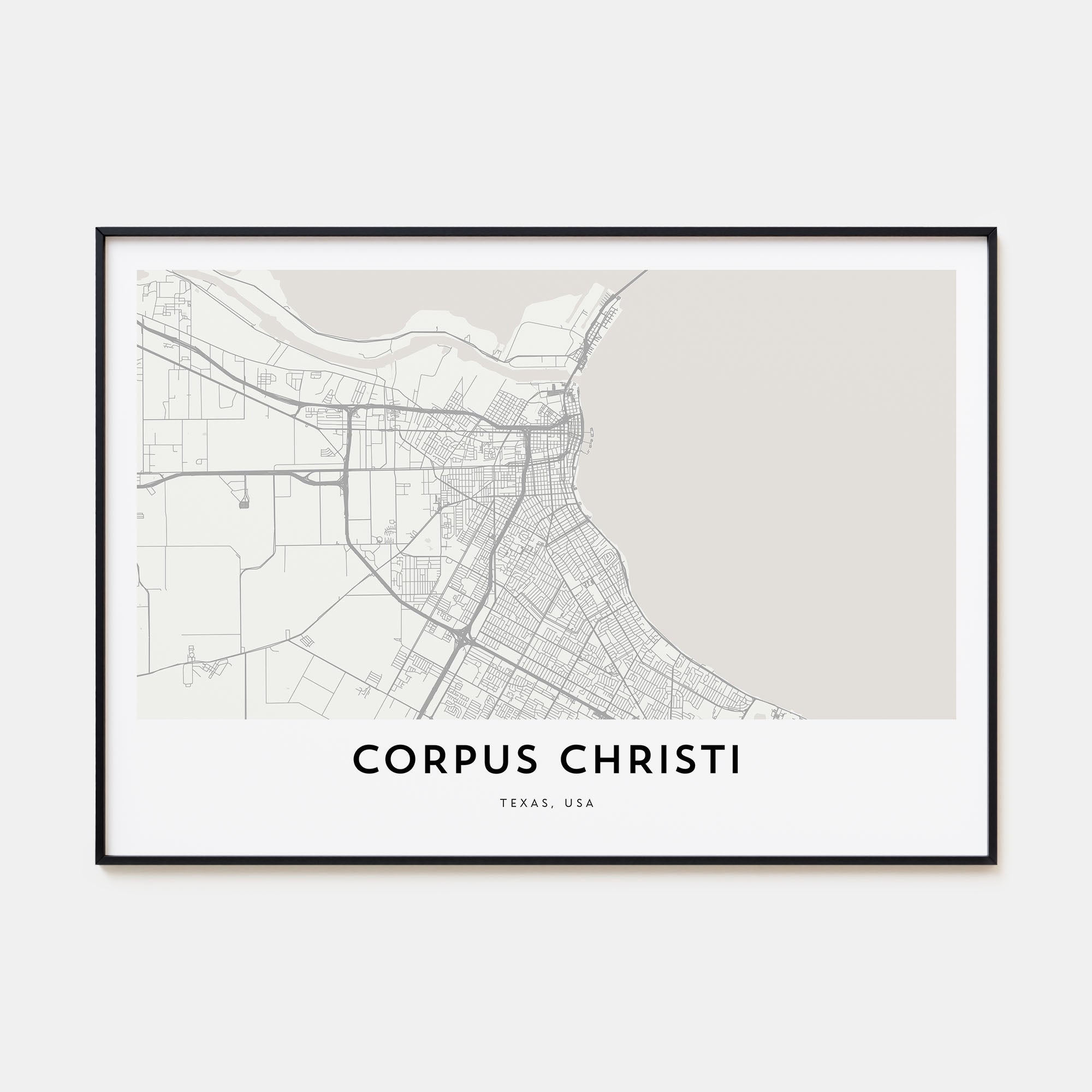Corpus Christi Map Landscape Poster