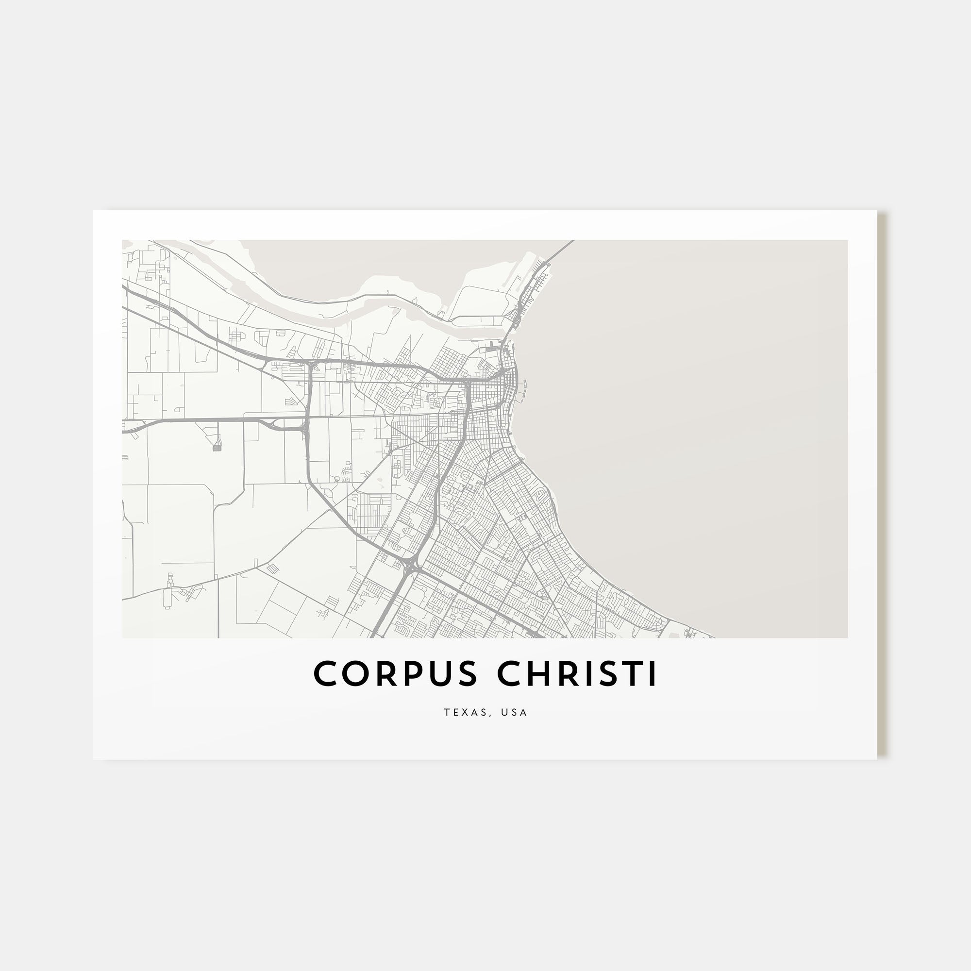 Corpus Christi Map Landscape Poster