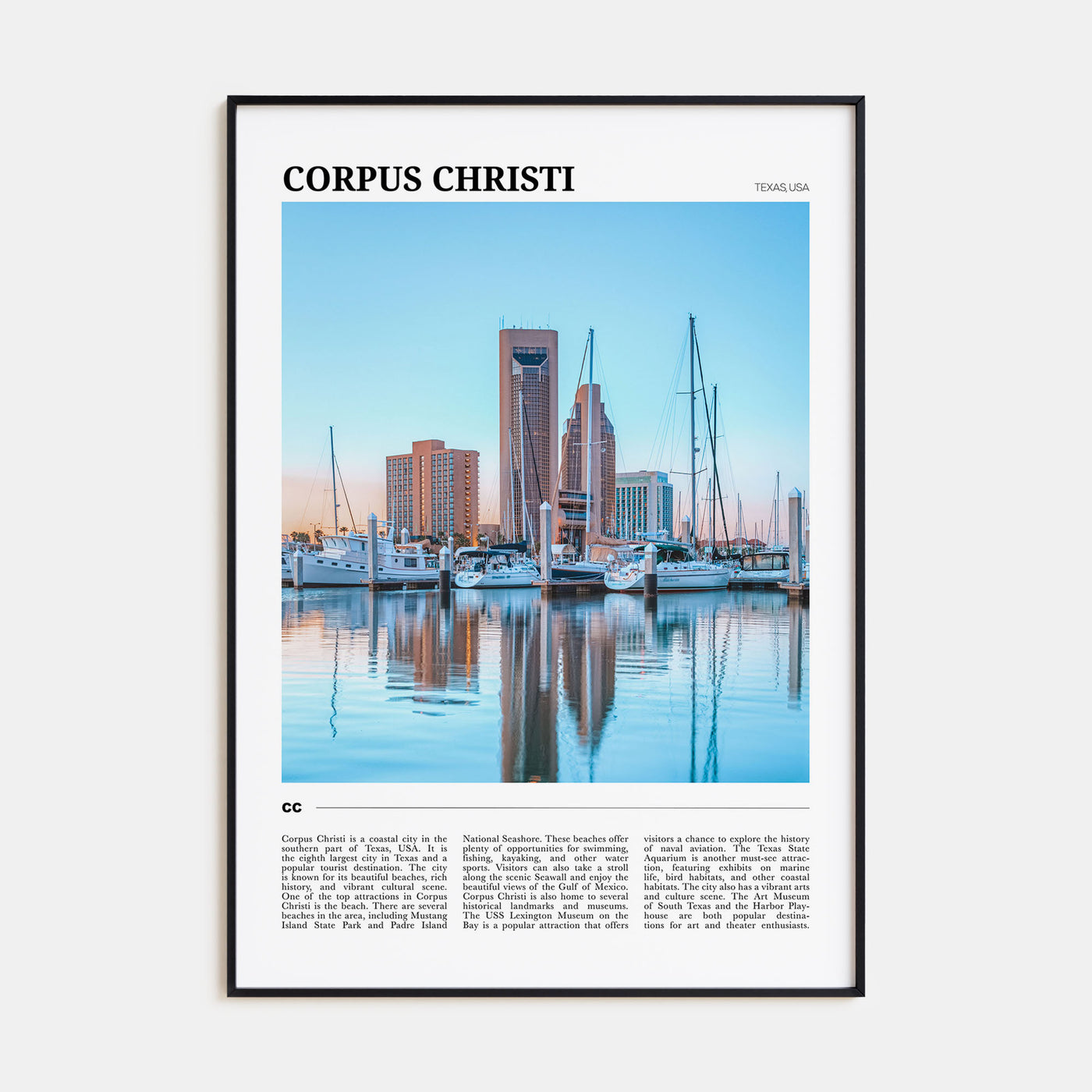 Corpus Christi Travel Color Poster