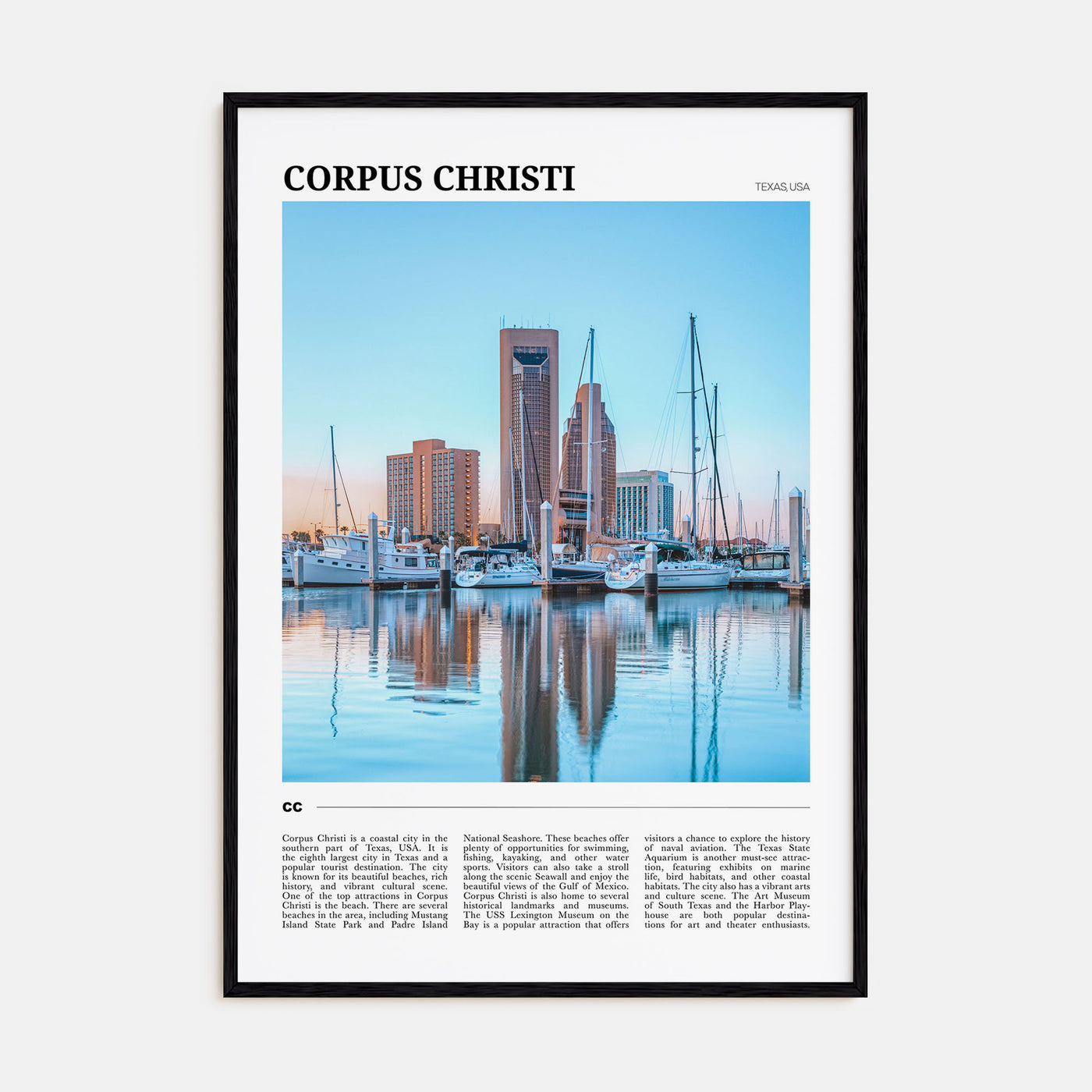 Corpus Christi Travel Color Poster