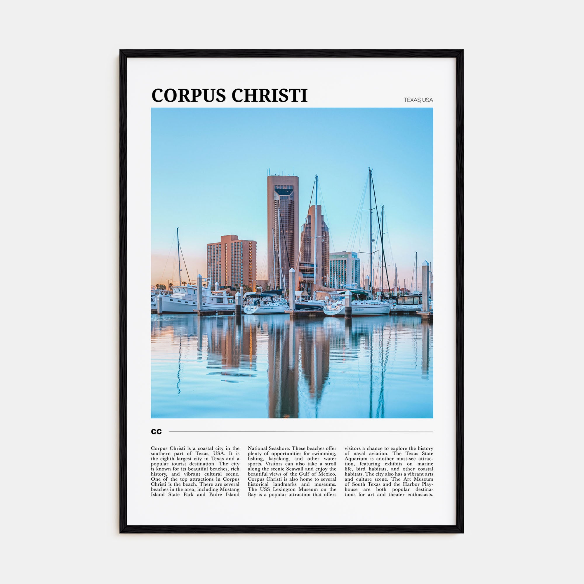 Corpus Christi Travel Color Poster