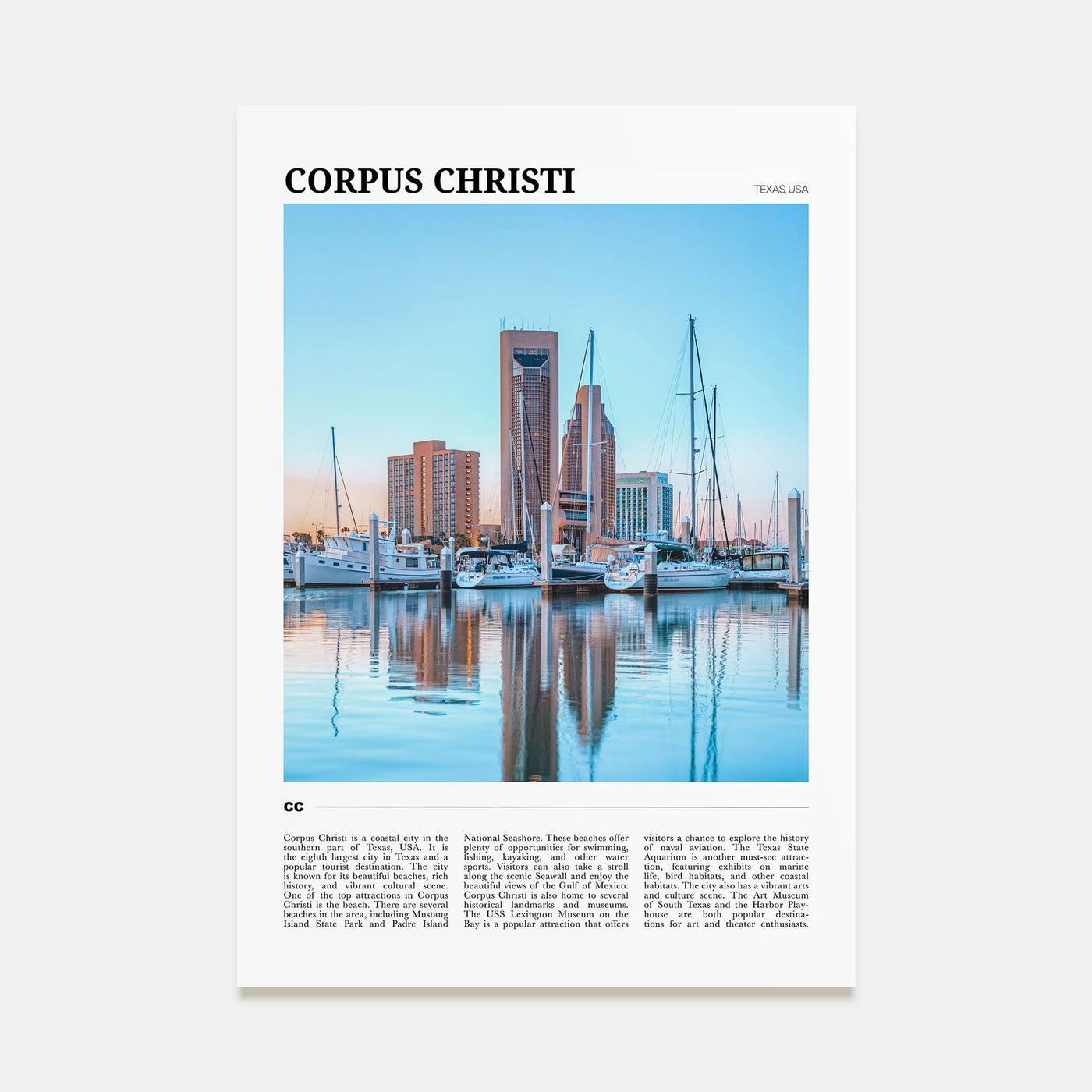 Corpus Christi Travel Color Poster