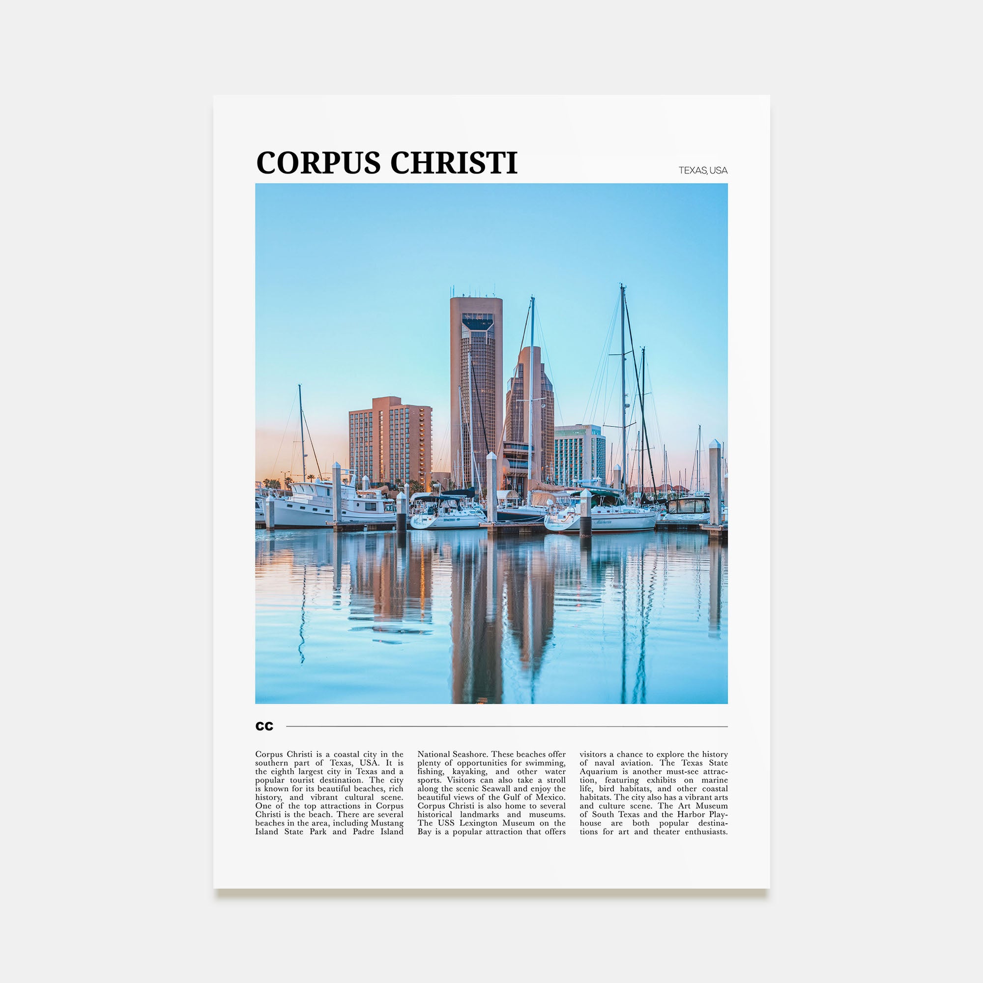Corpus Christi Travel Color Poster