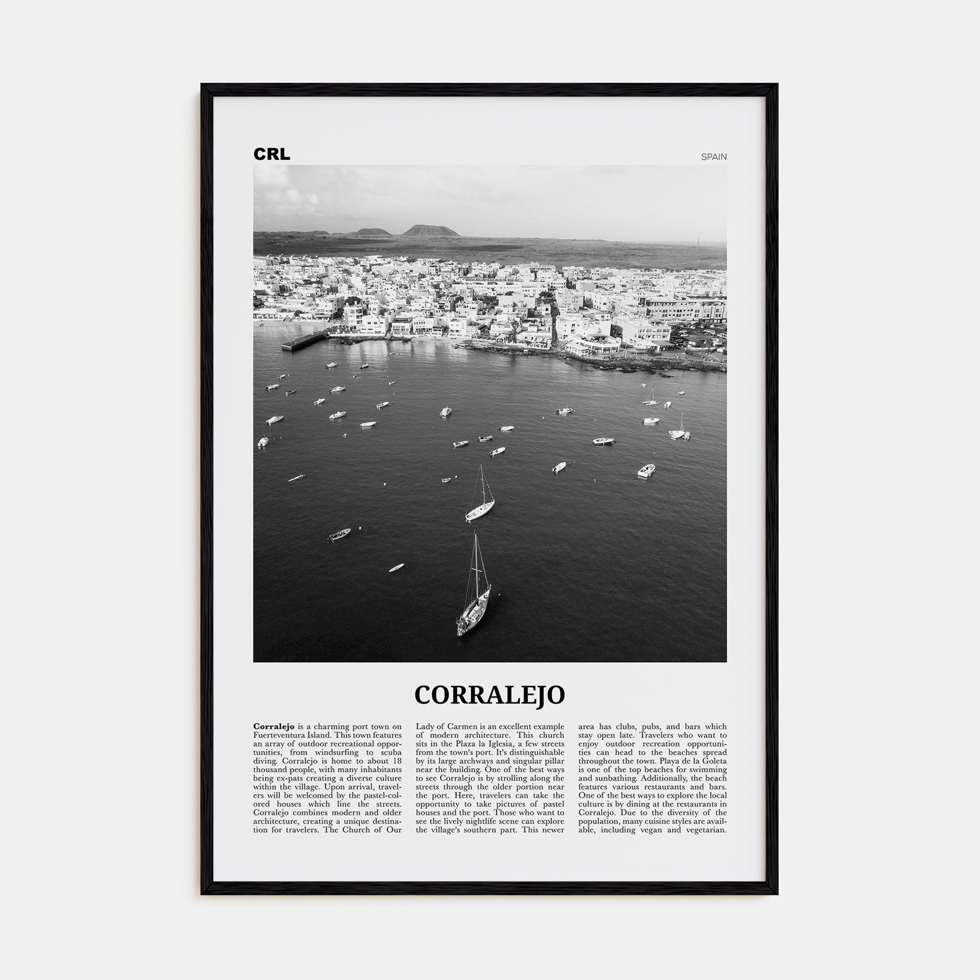 Corralejo Travel B&W Poster