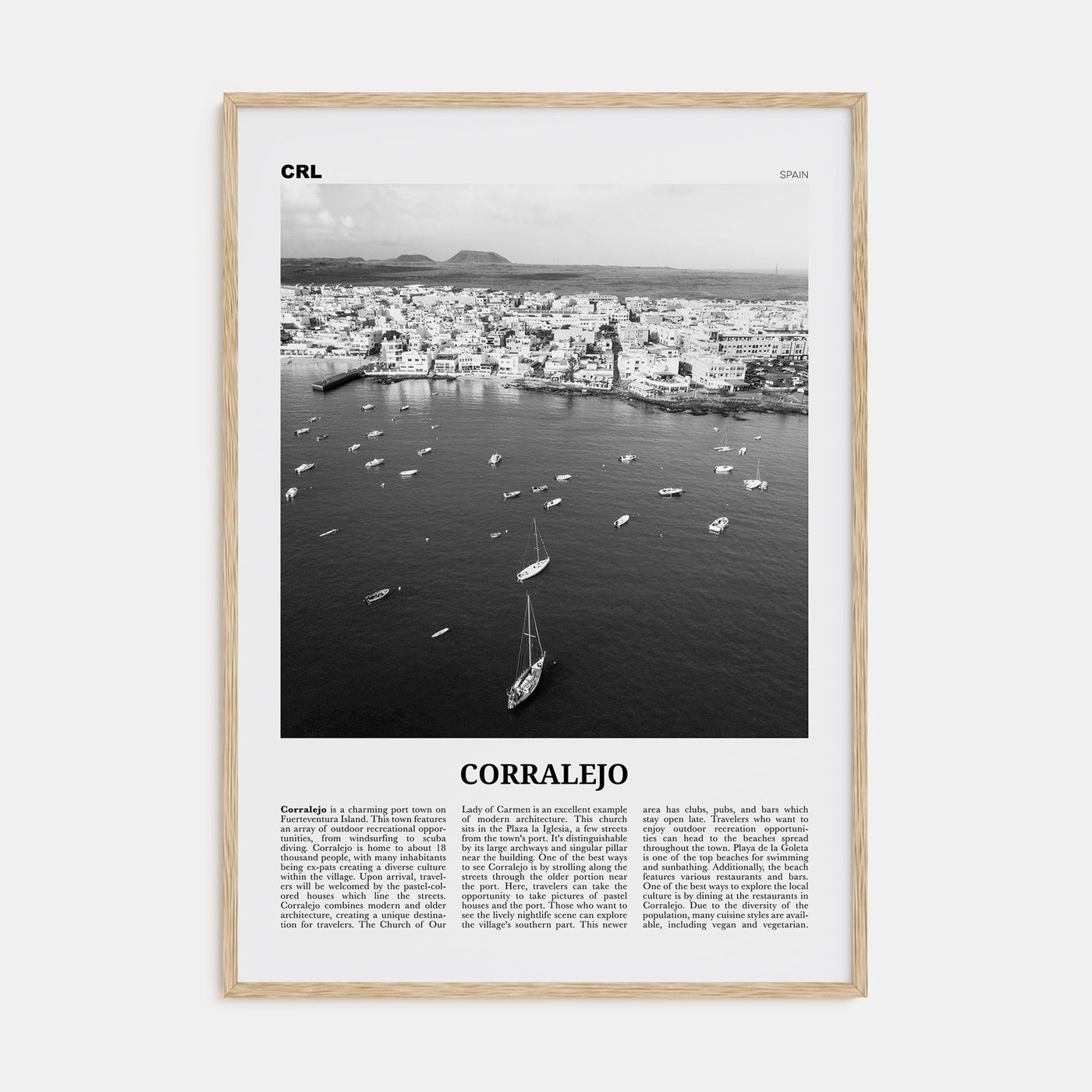 Corralejo Travel B&W Poster