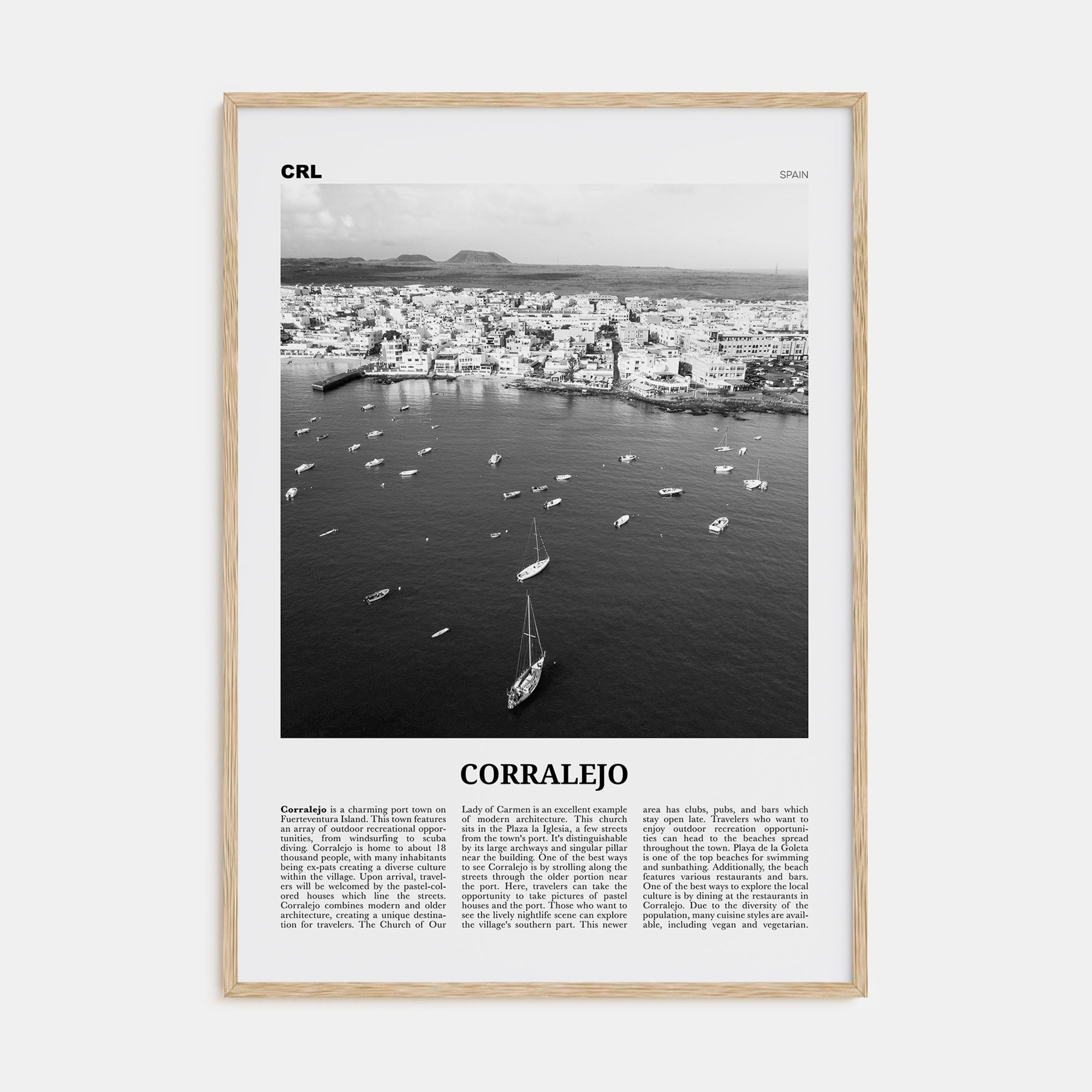 Corralejo Travel B&W Poster