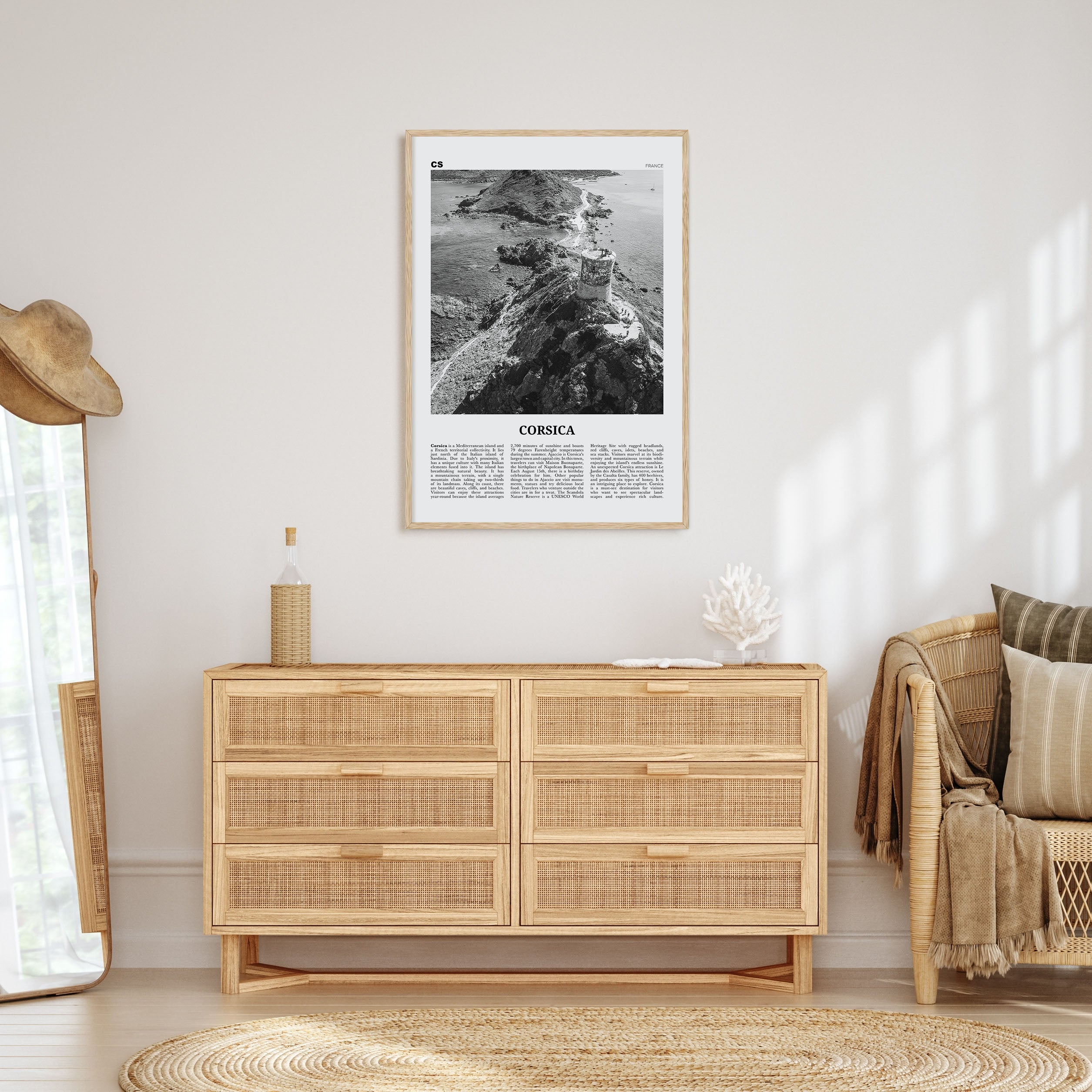 Corsica Travel B&W Poster