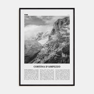 Cortina d'Ampezzo Travel B&W Poster