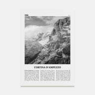Cortina d'Ampezzo Travel B&W Poster