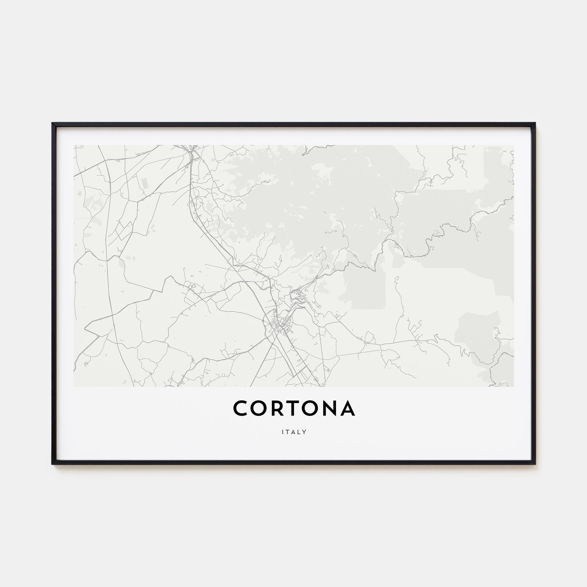 Cortona Map Landscape Poster