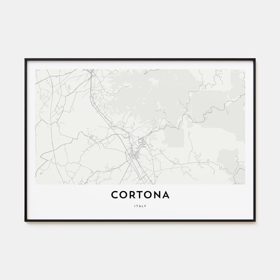 Cortona Map Landscape Poster