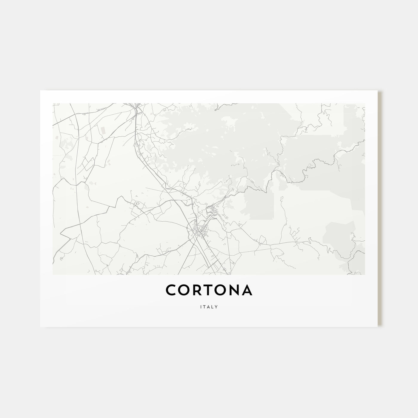 Cortona Map Landscape Poster