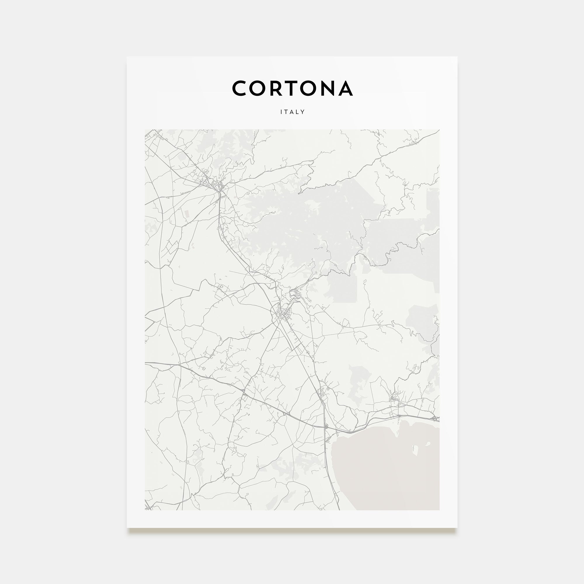 Cortona Map Portrait Poster
