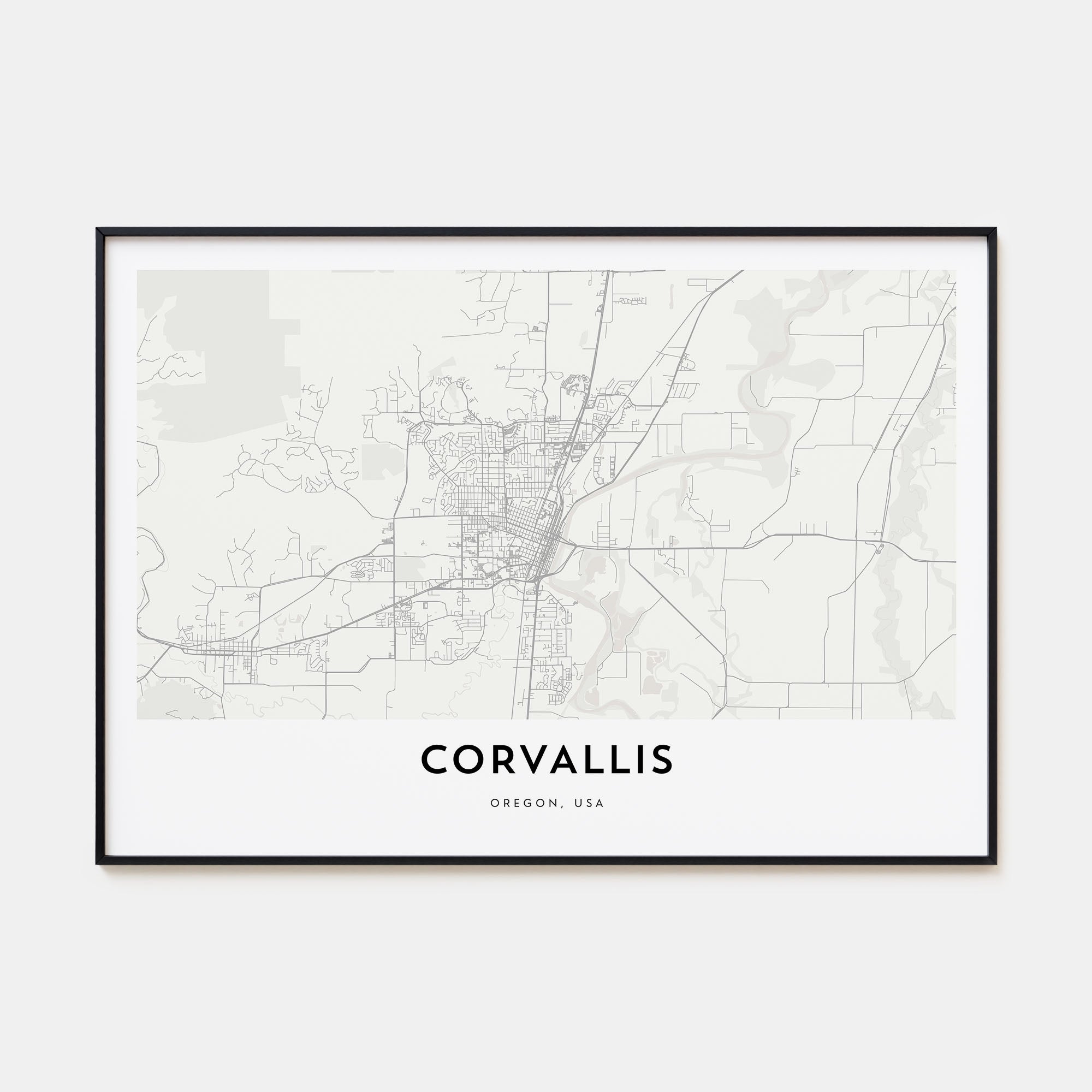 Corvallis Map Landscape Poster
