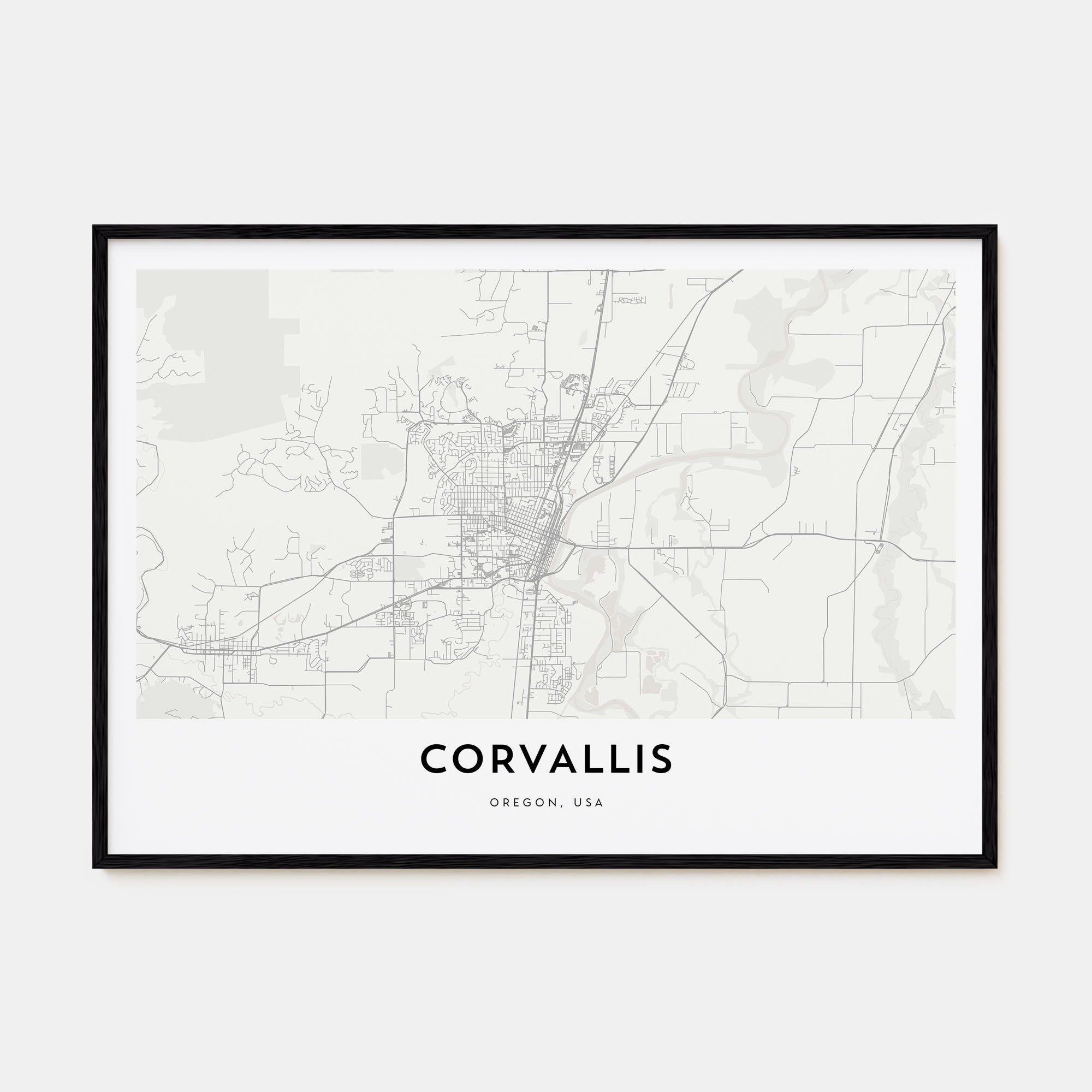 Corvallis Map Landscape Poster