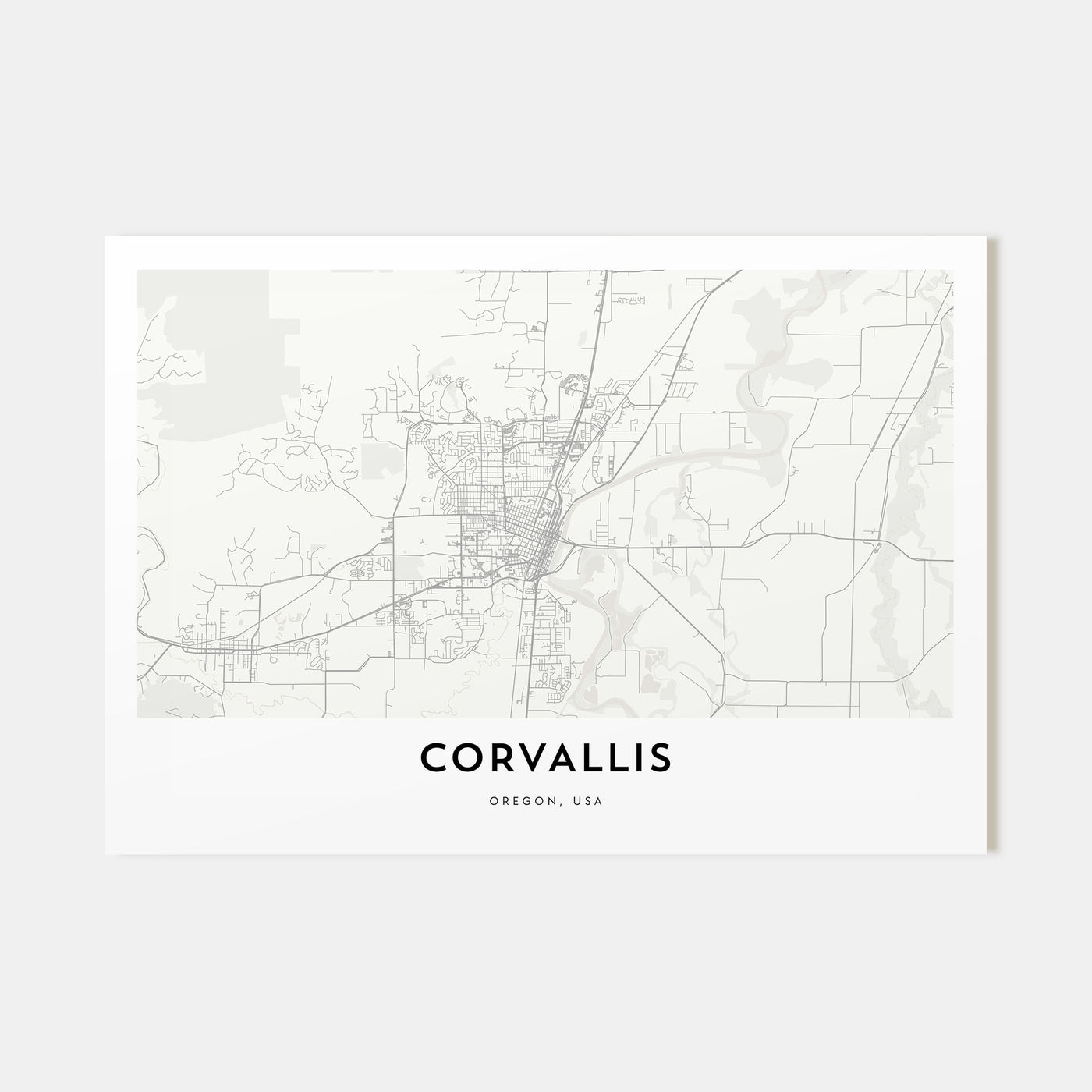 Corvallis Map Landscape Poster