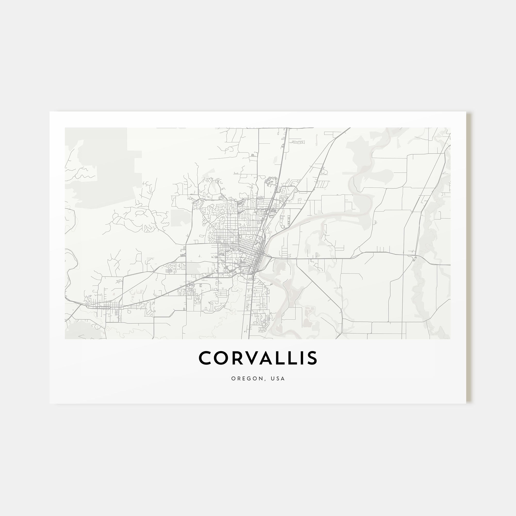 Corvallis Map Landscape Poster