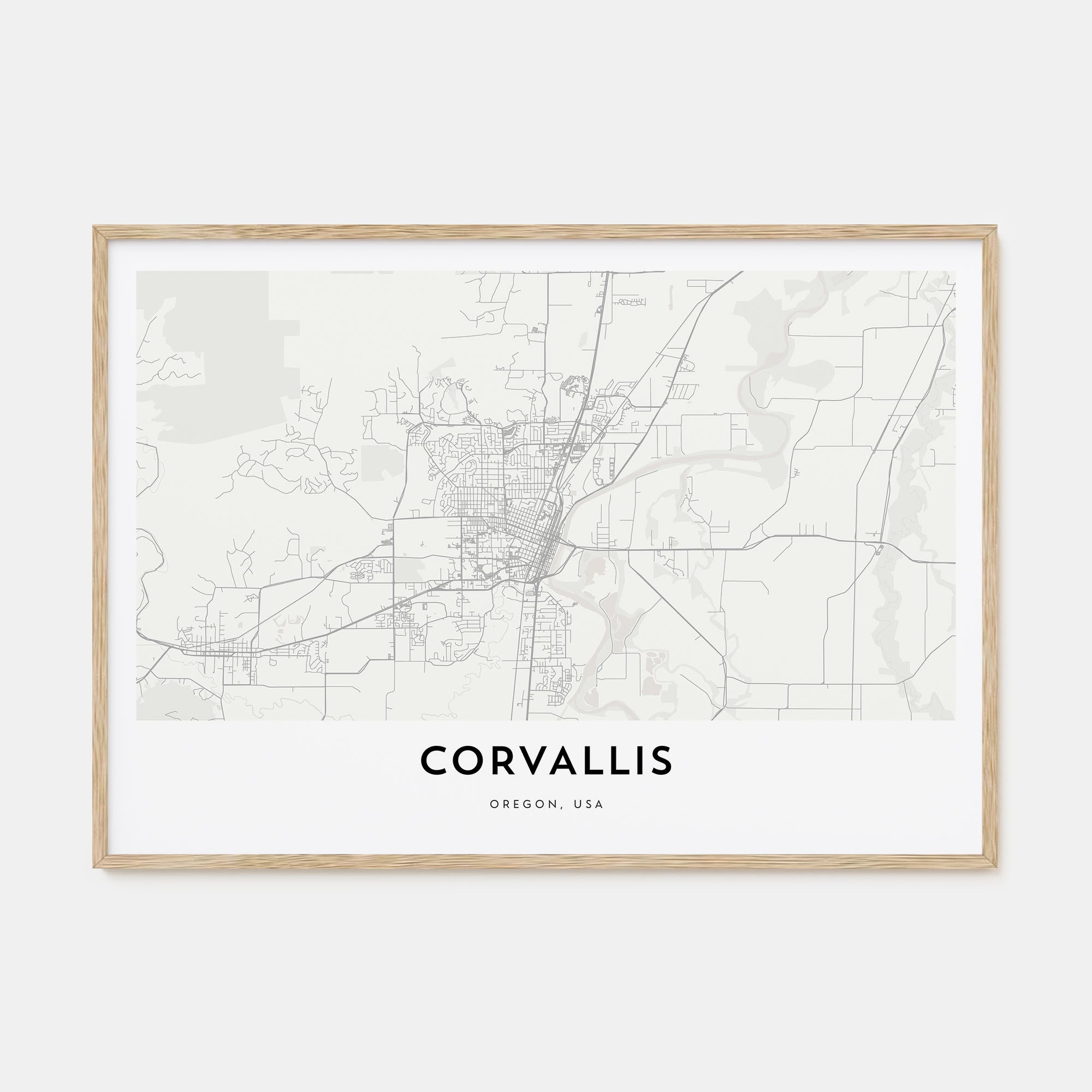 Corvallis Map Landscape Poster
