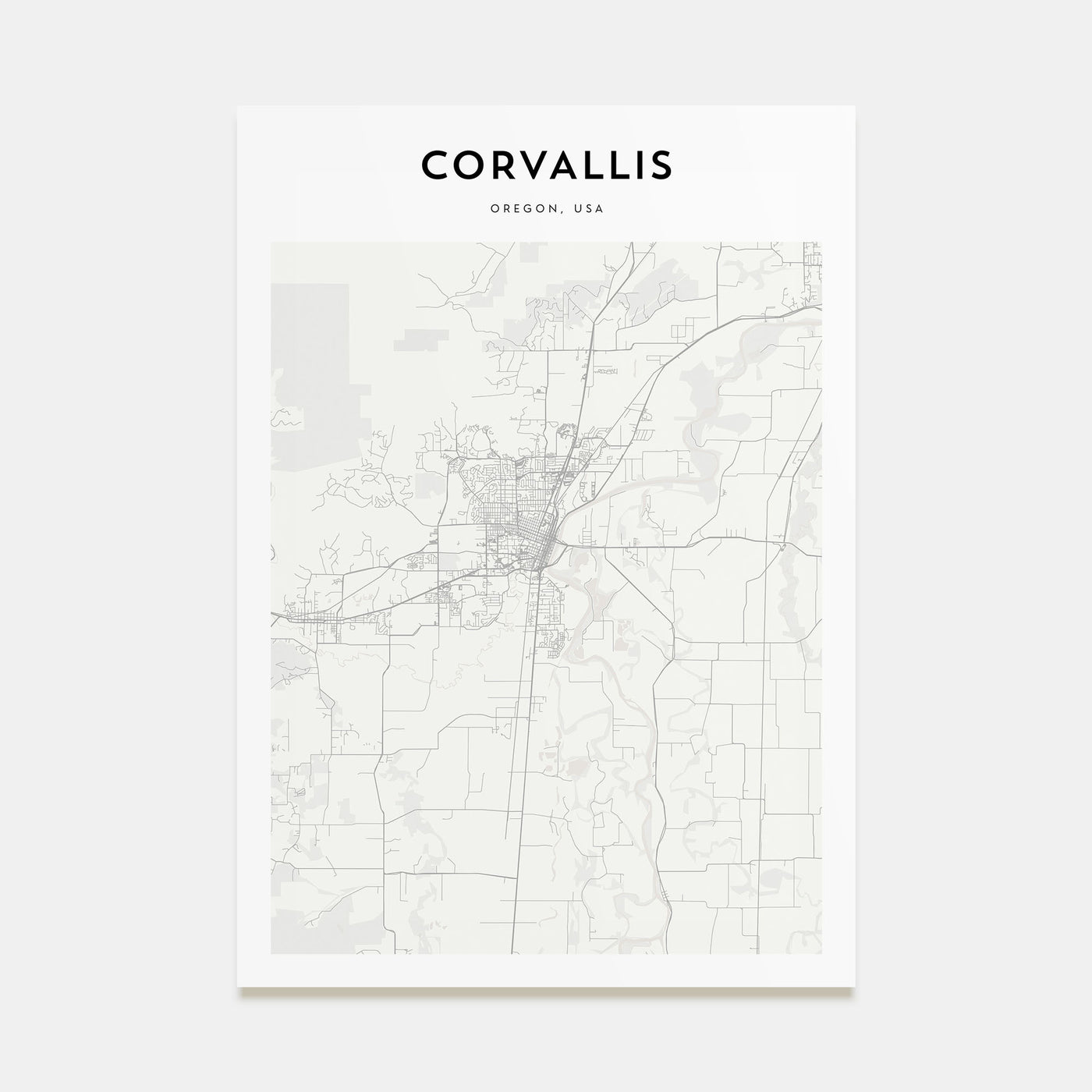 Corvallis Map Portrait Poster