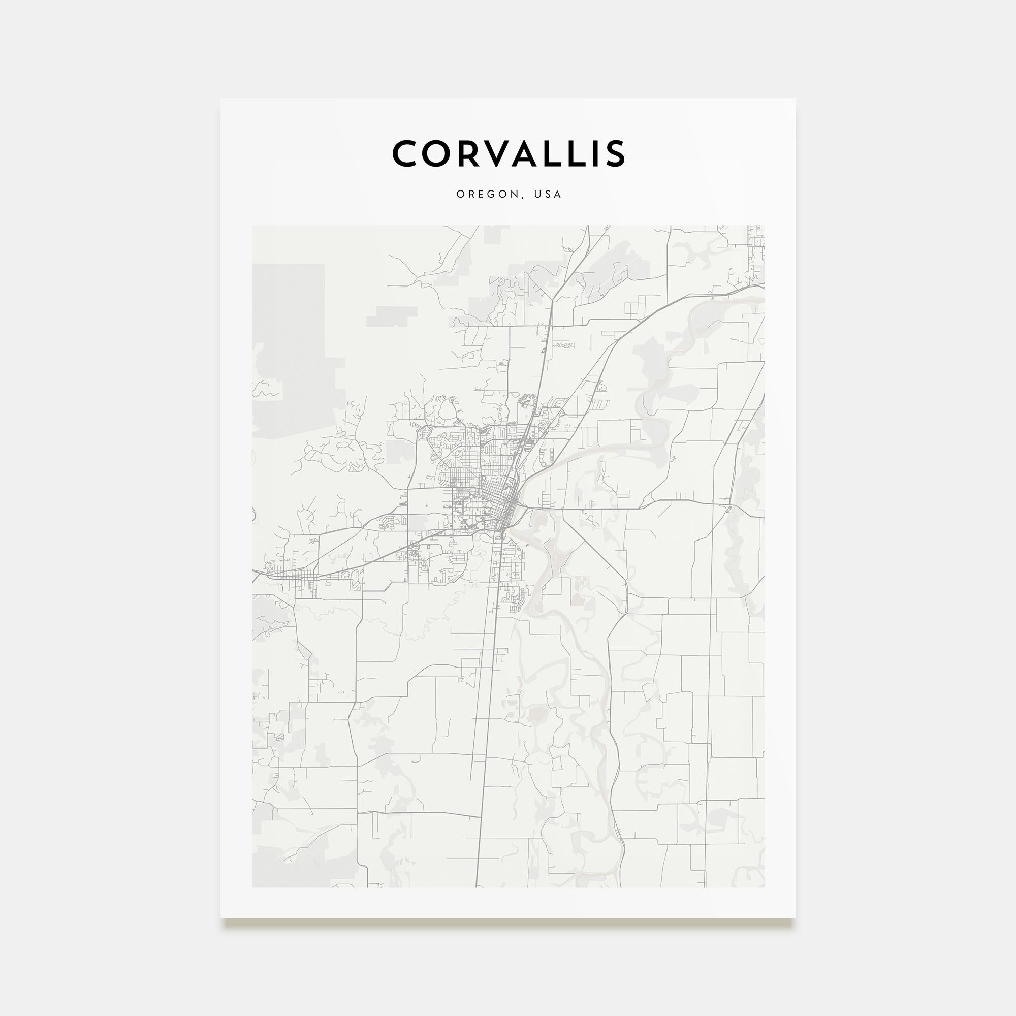 Corvallis Map Portrait Poster