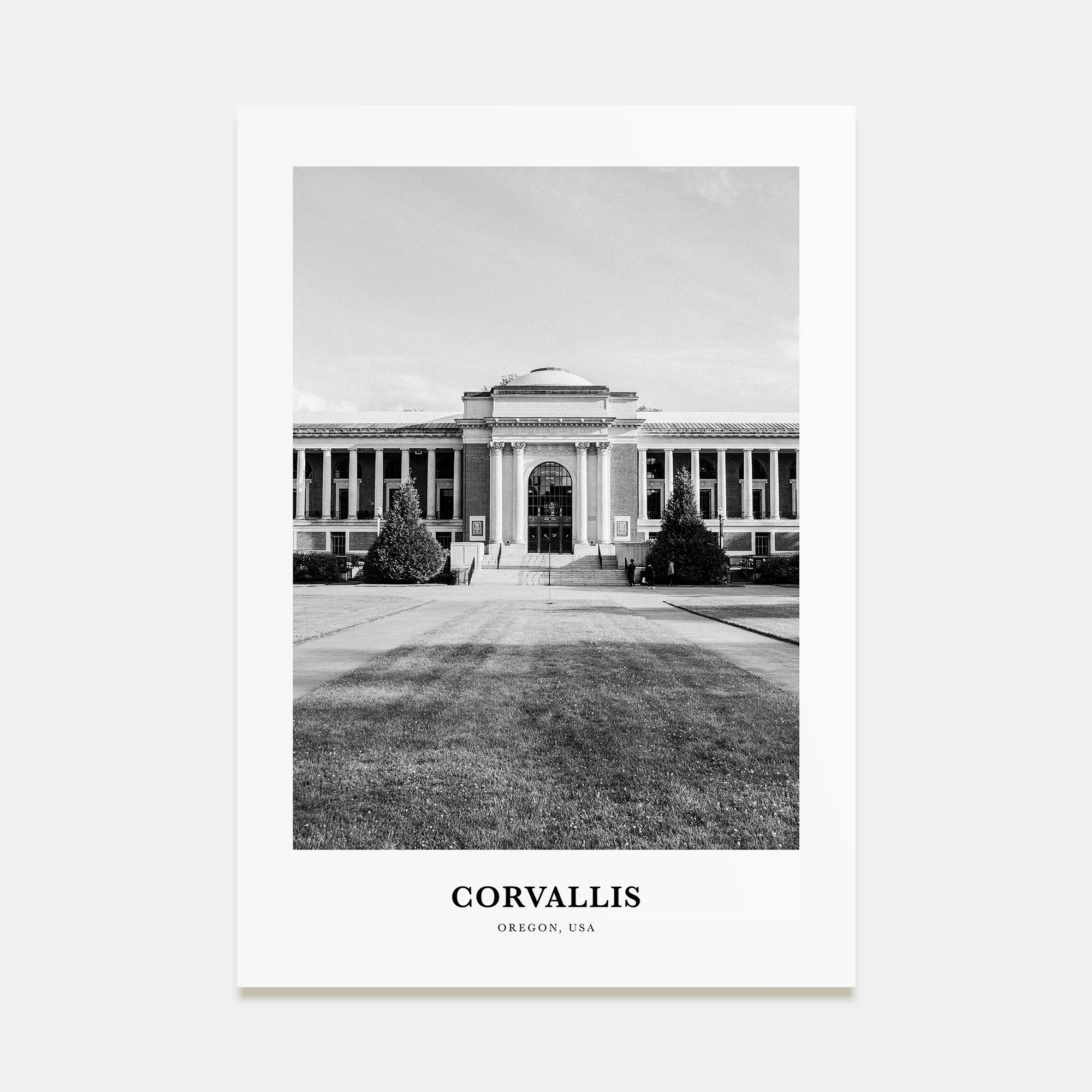 Corvallis Portrait B&W Poster
