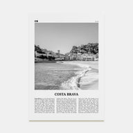 Costa Brava Travel B&W Poster