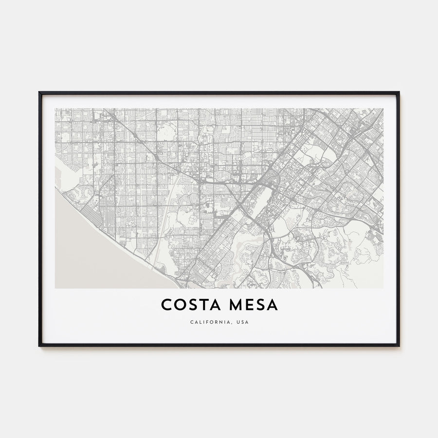 Costa Mesa Map Landscape Poster