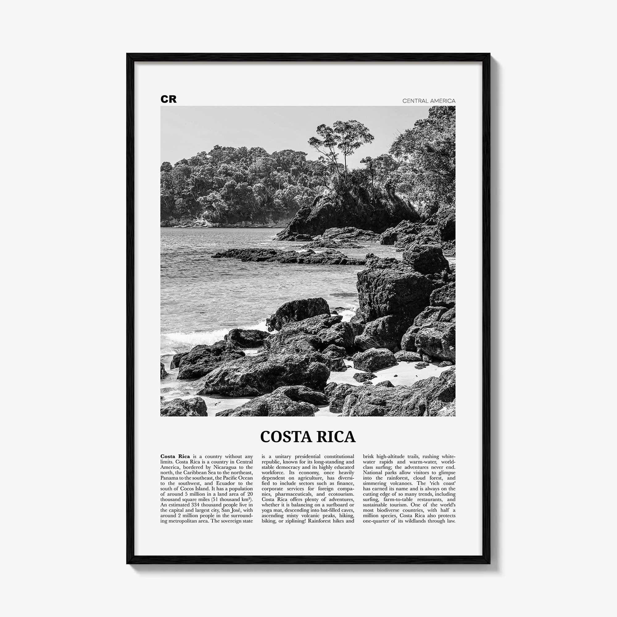 Costa Rica Print Black and White No 1, Costa Rica Wall Art, Costa Rica Poster, Costa Rica Photo, Costa Rica Wall Decor, San José