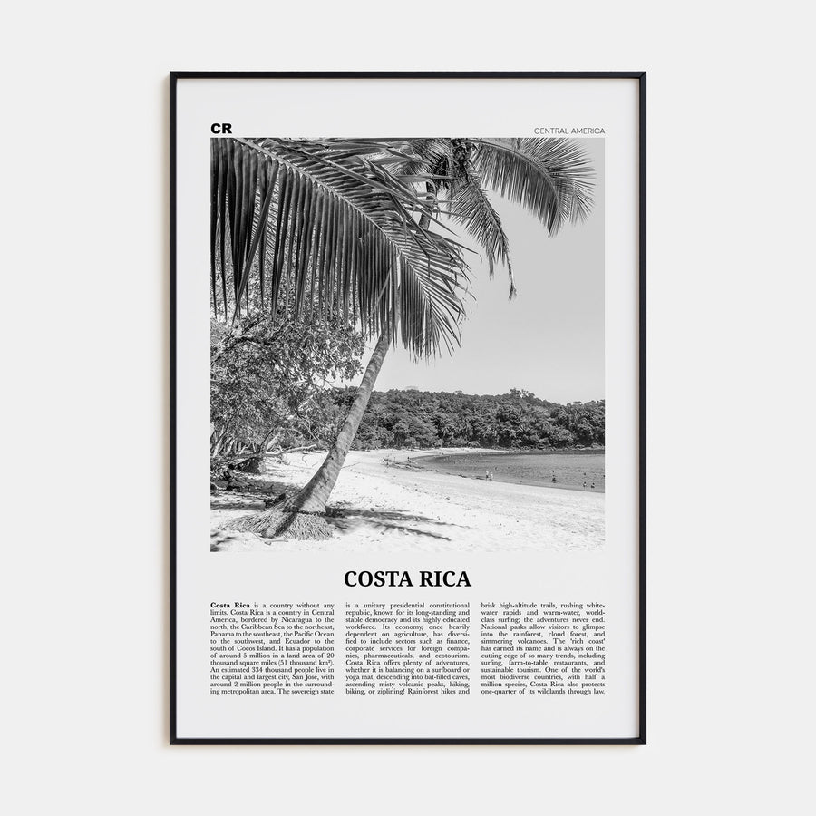 Costa Rica Travel B&W No 2 Poster