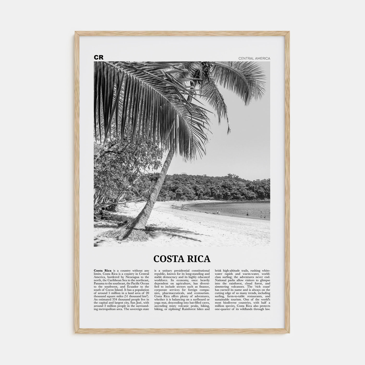 Costa Rica Travel B&W No 2 Poster