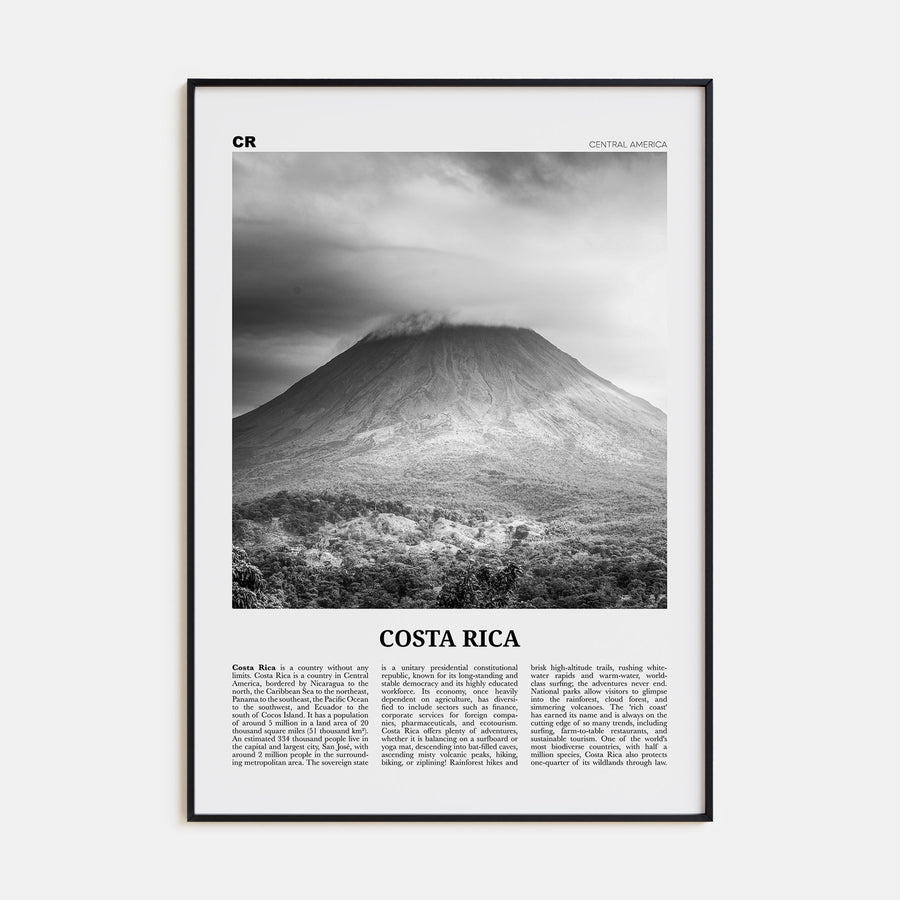 Costa Rica Travel B&W No 3 Poster