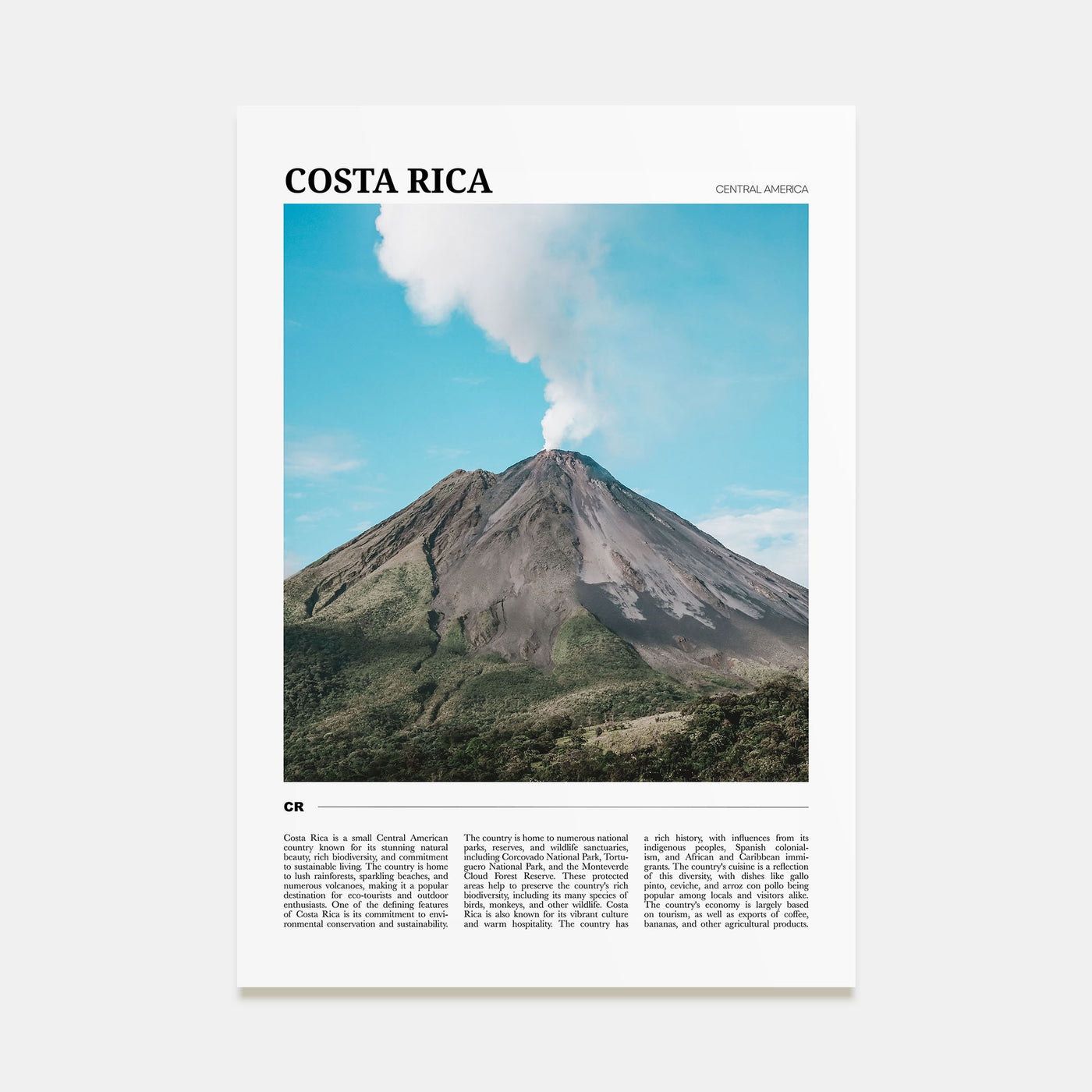 Costa Rica Travel Color Poster
