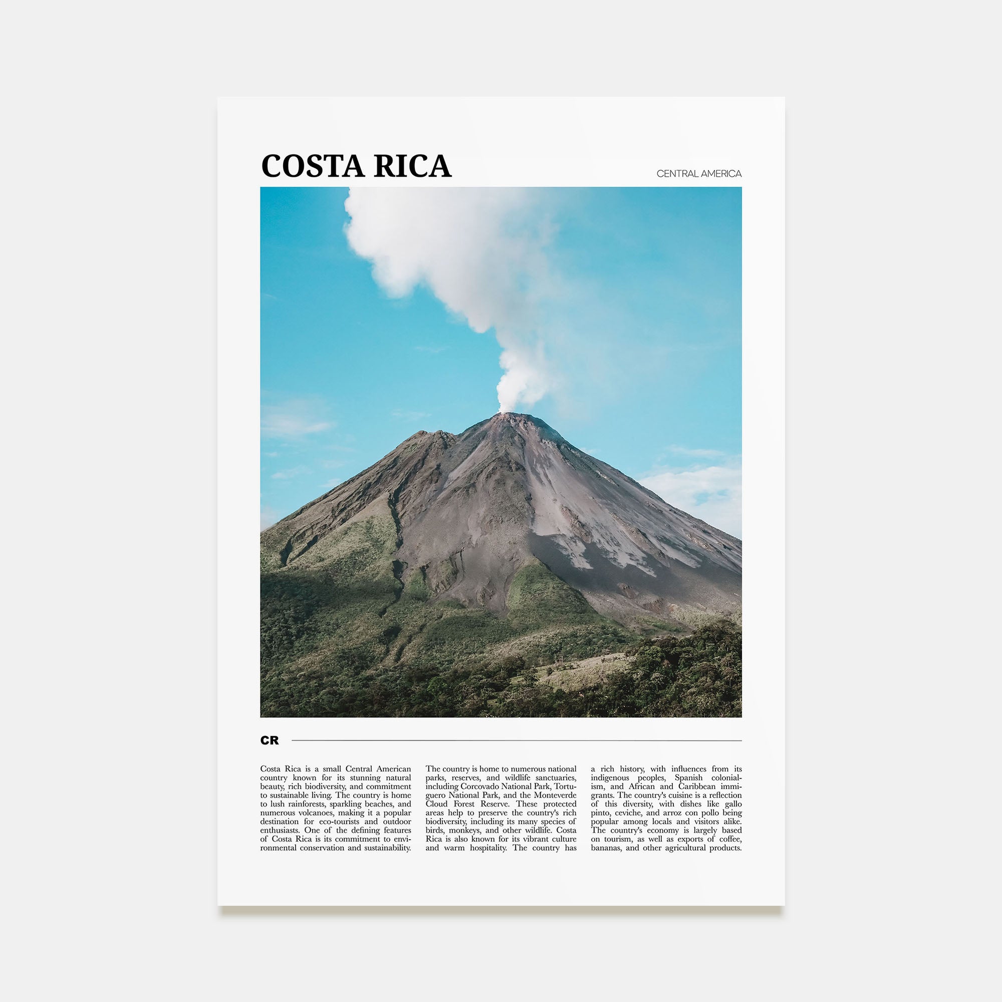 Costa Rica Travel Color Poster