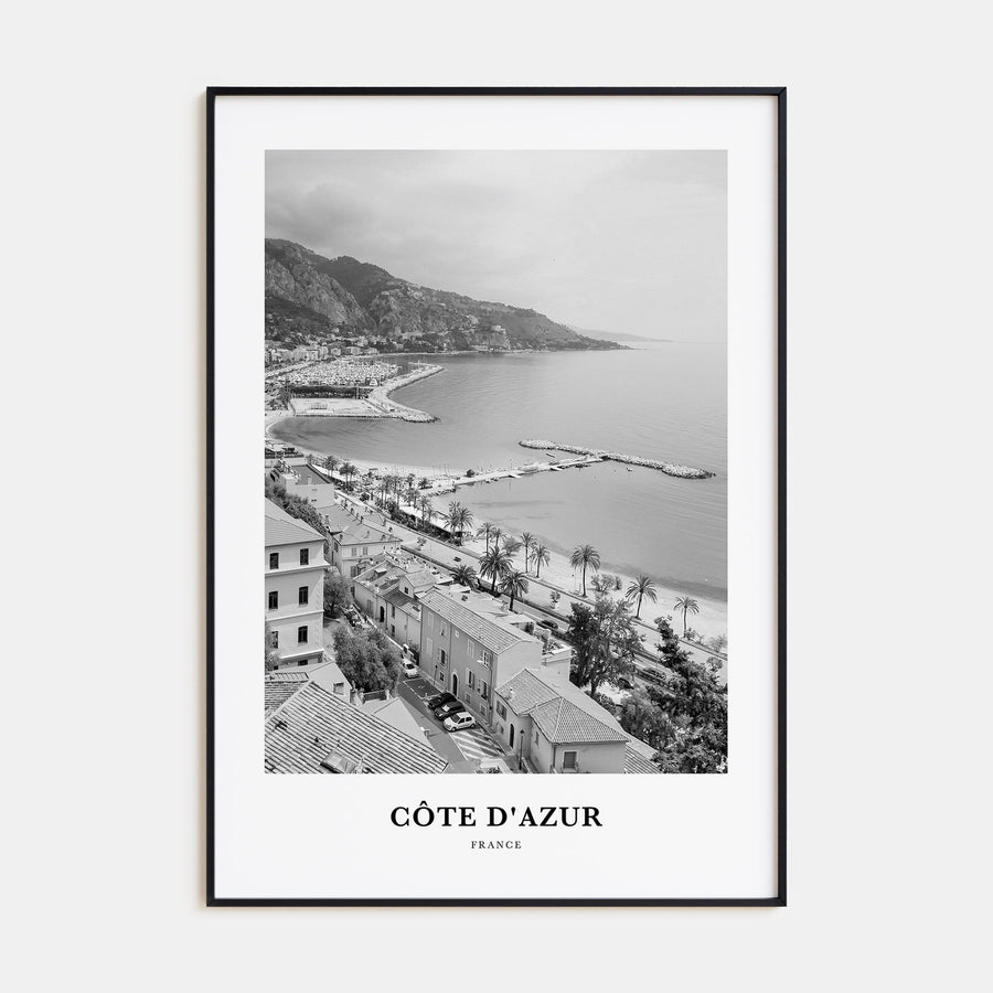 Cote d'Azur Portrait B&W Poster