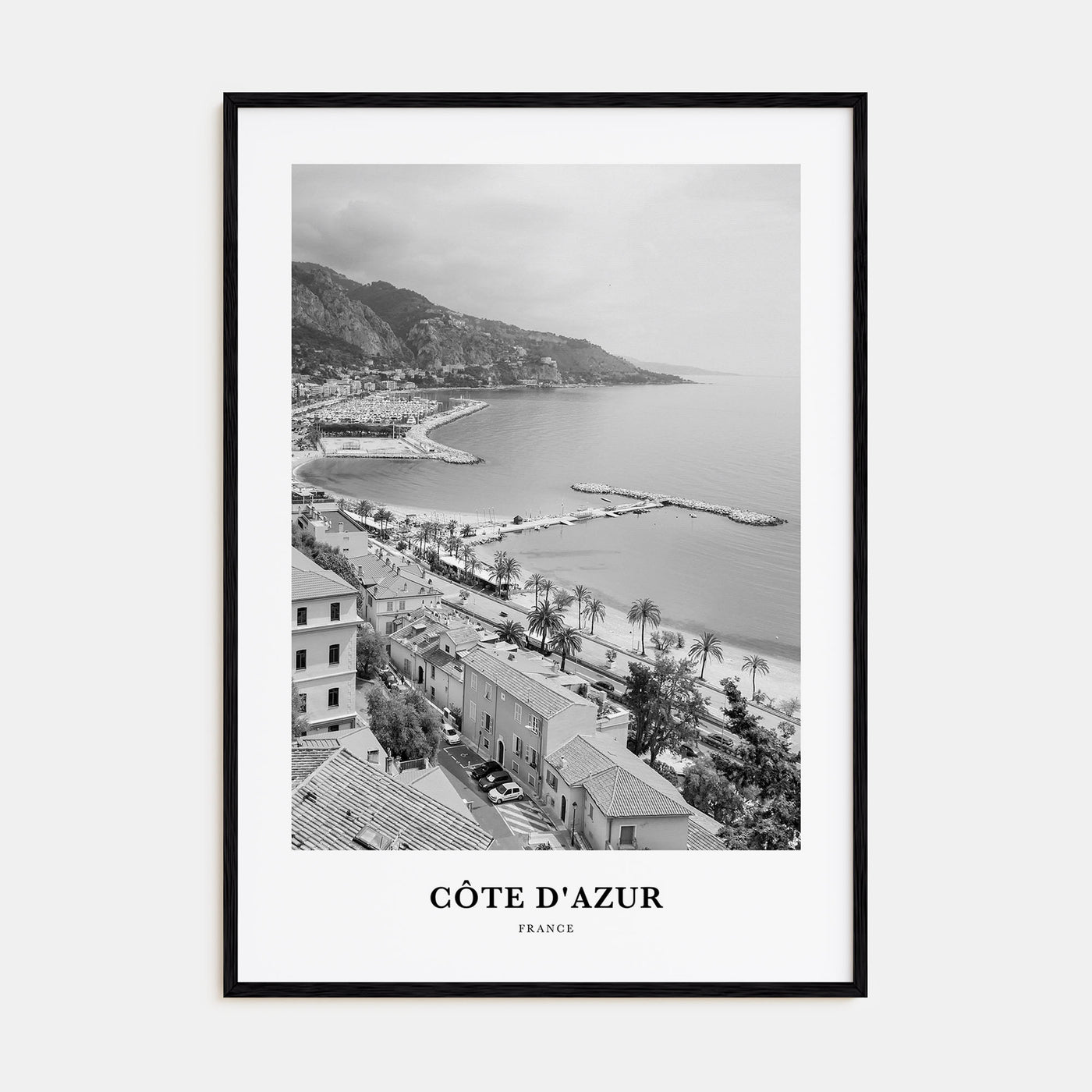 Cote d'Azur Portrait B&W Poster