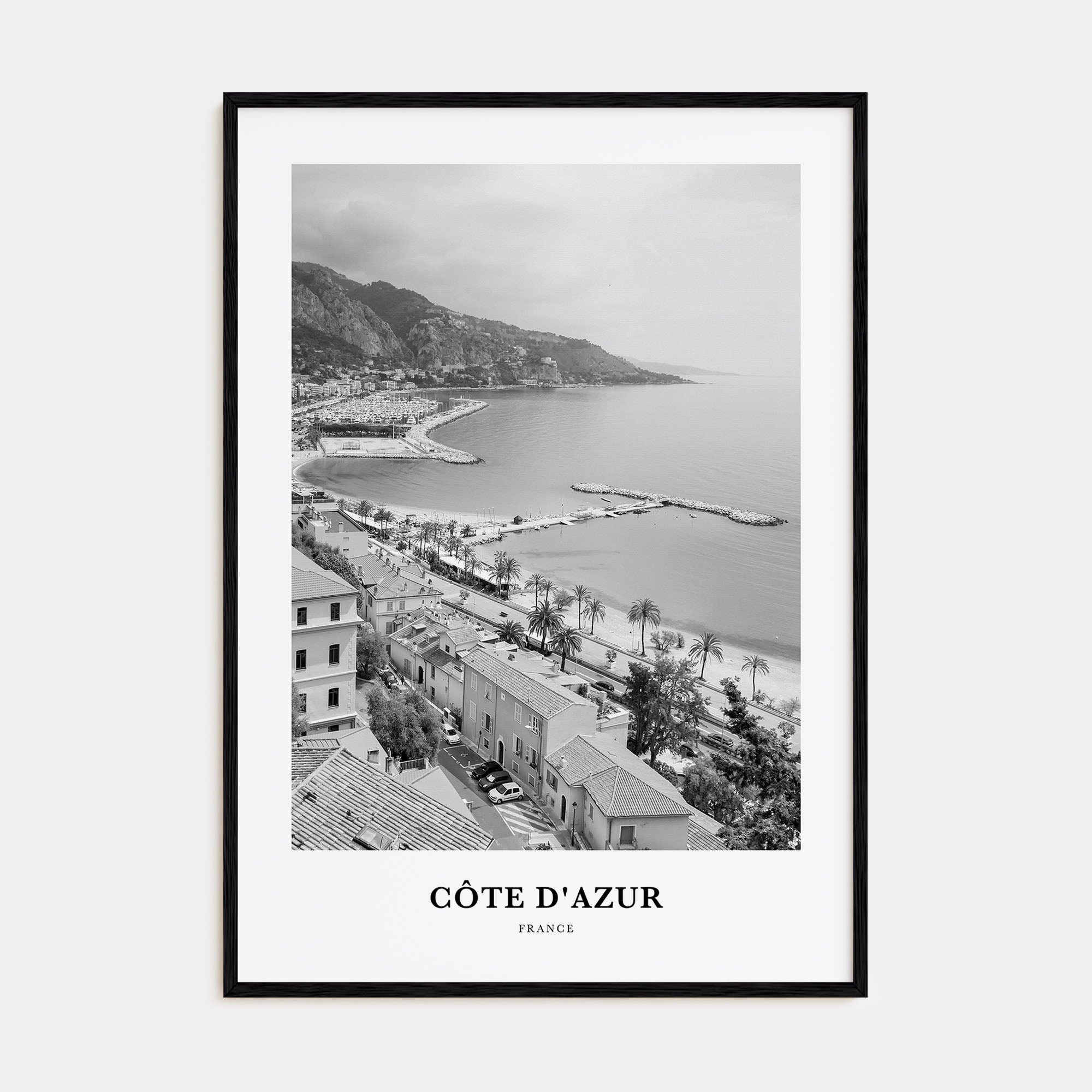 Cote d'Azur Portrait B&W Poster