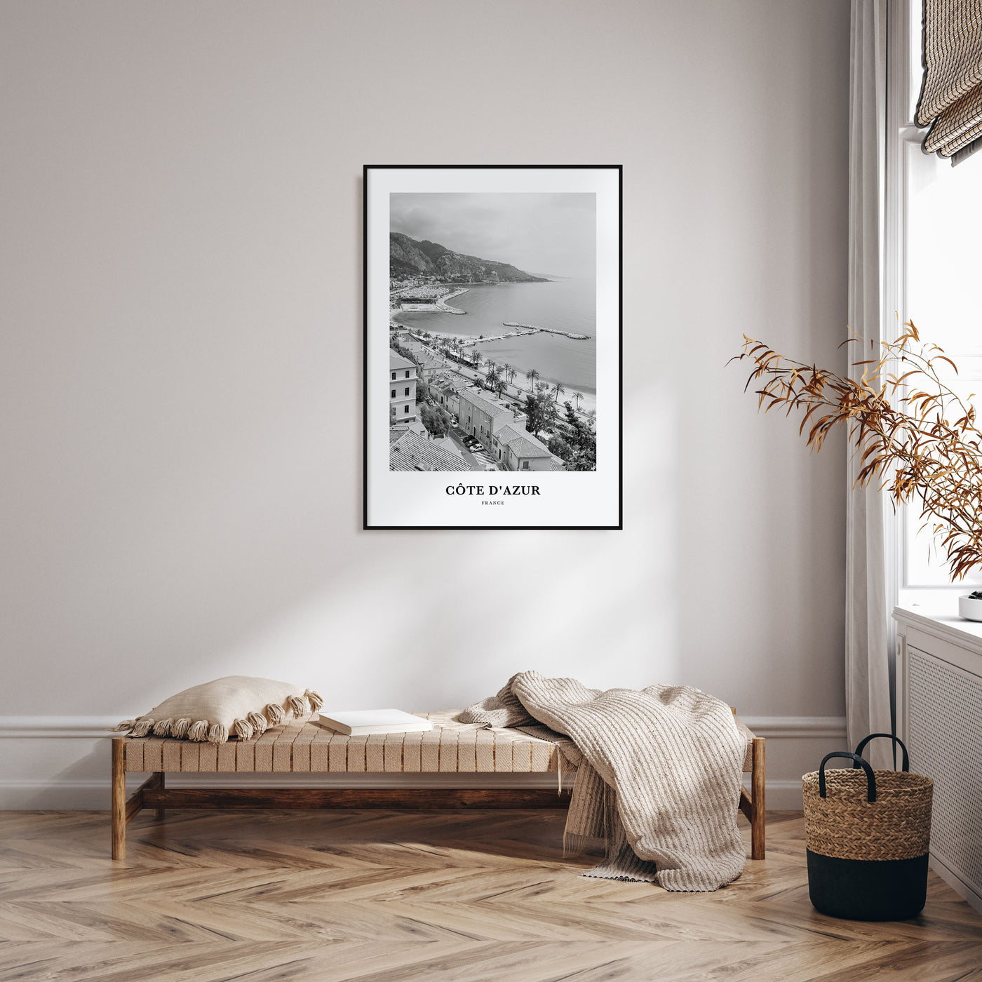 Cote d'Azur Portrait B&W Poster