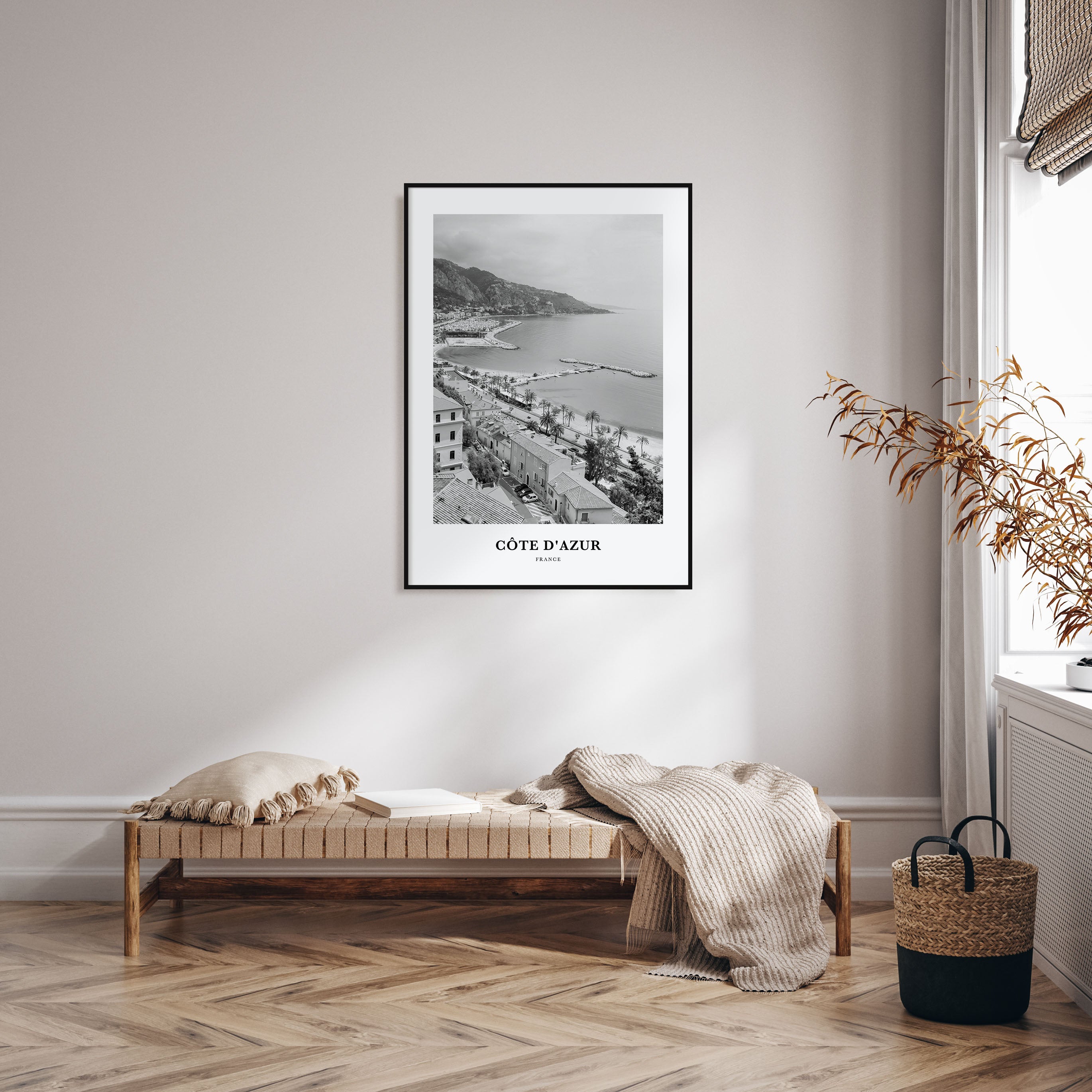Cote d'Azur Portrait B&W Poster