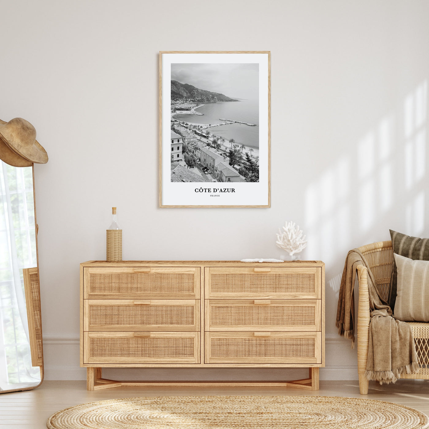 Cote d'Azur Portrait B&W Poster