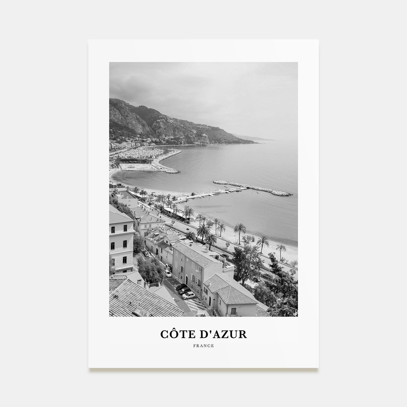 Cote d'Azur Portrait B&W Poster