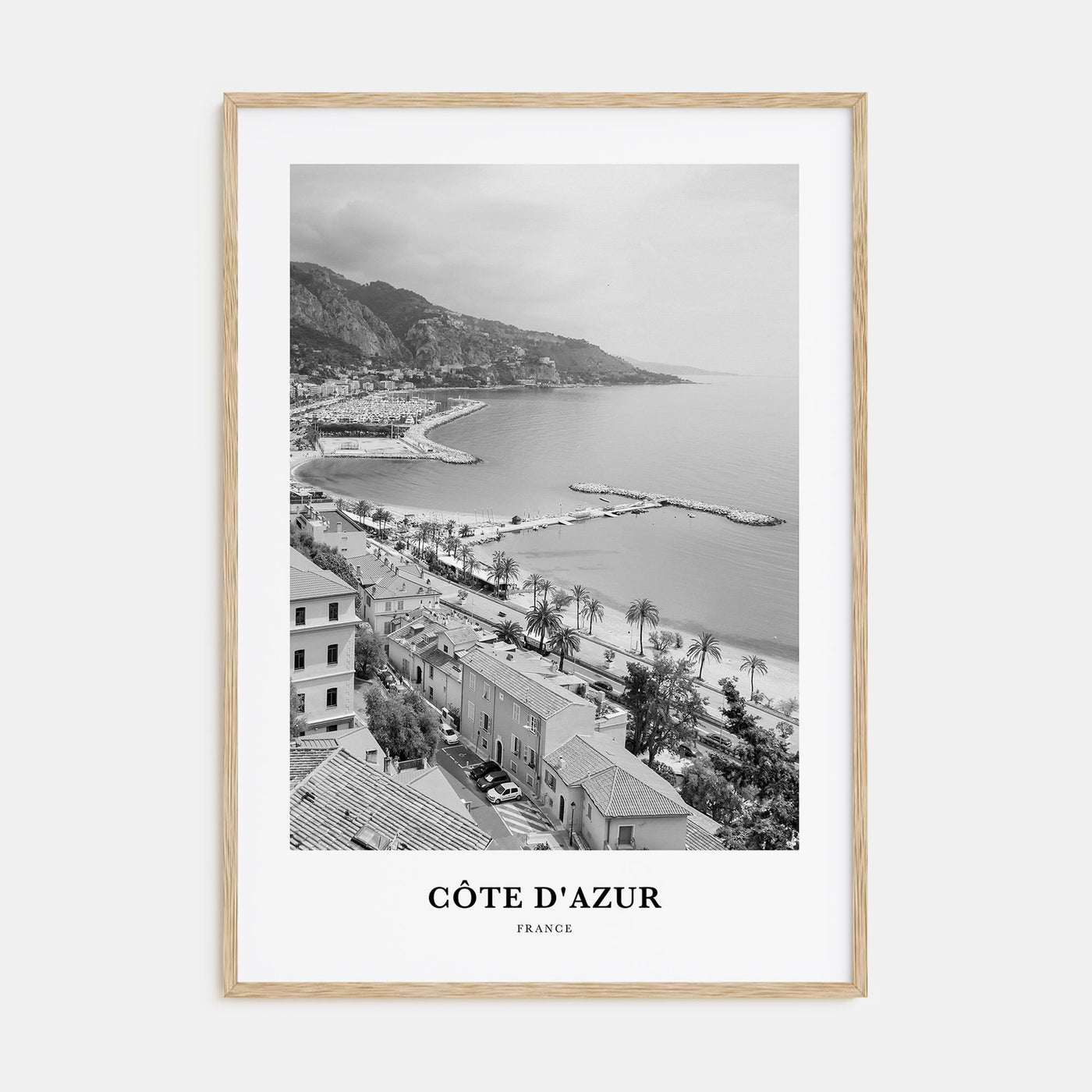 Cote d'Azur Portrait B&W Poster