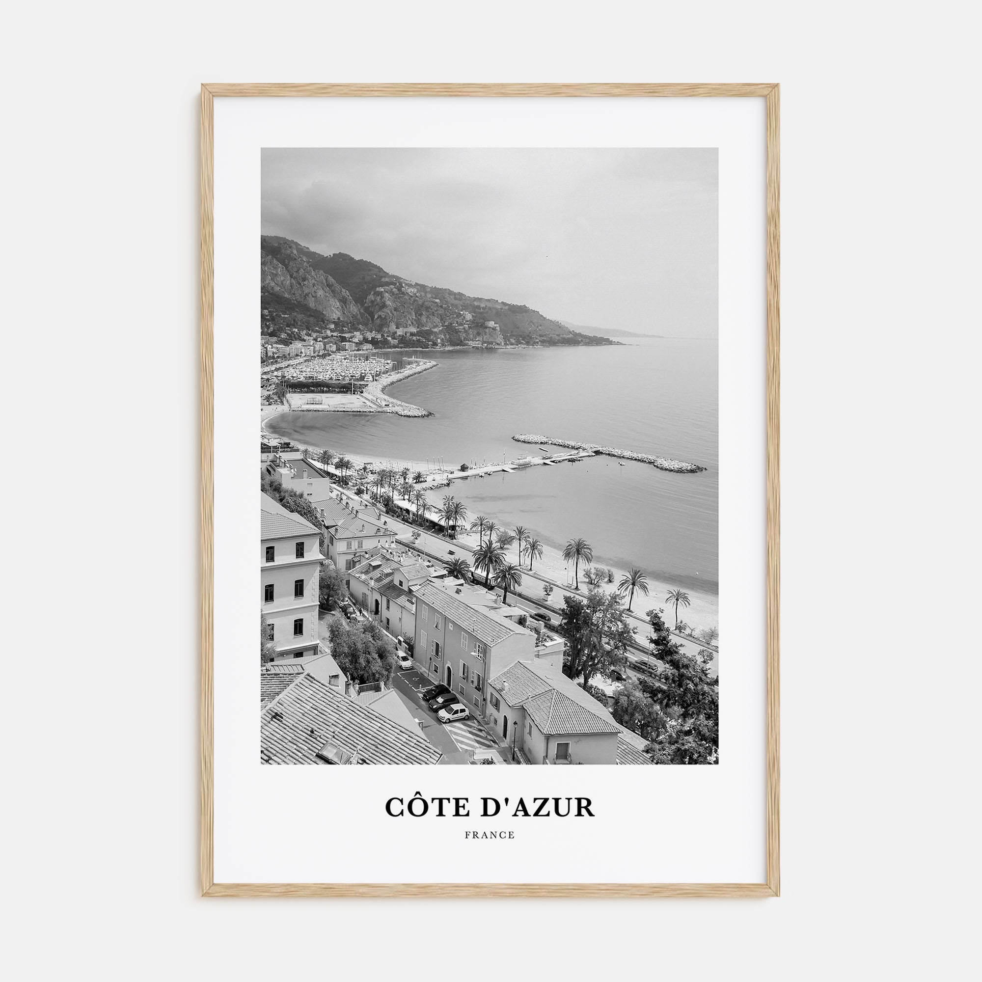 Cote d'Azur Portrait B&W Poster