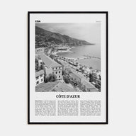 Cote d'Azur Travel B&W Poster