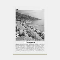 Cote d'Azur Travel B&W Poster