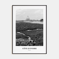 Côte d'Ivoire Portrait B&W Poster